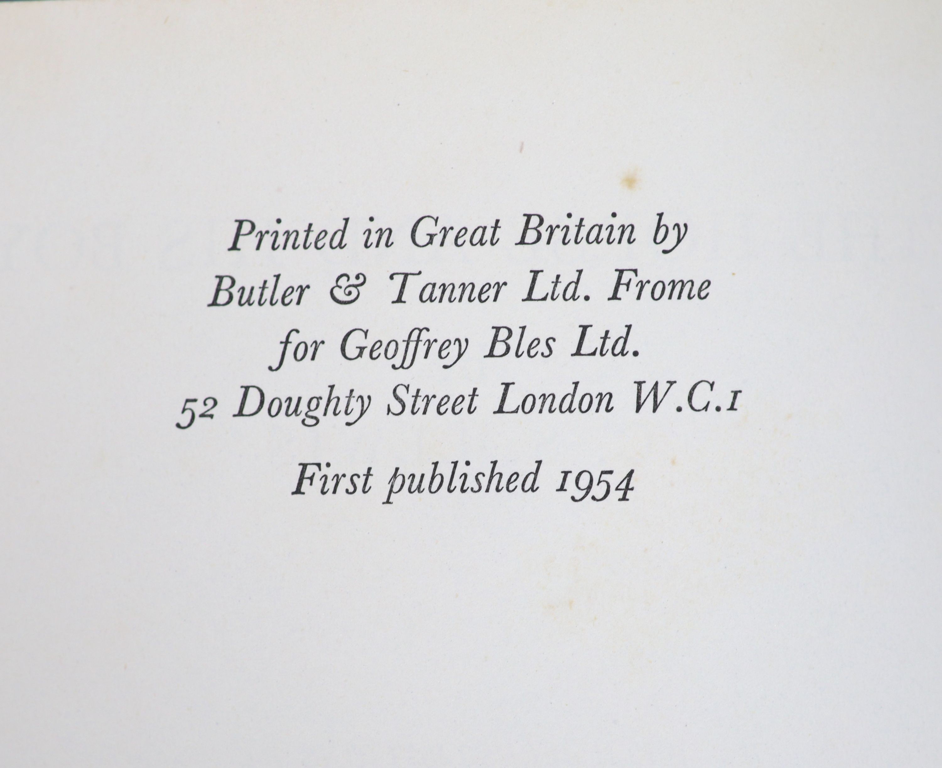 Lewis, Clive Staples - The Horse and His Boy, 1st edition, 8vo, illustrated by Pauline Baynes, frontis plate detached, but present, original cloth, in unclipped d/j, Geoffrey Bles, London, 1954